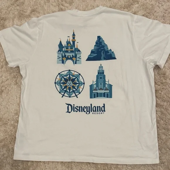Disney Disneyland icons White T-Shirt for Adults - Picture 3 of 6